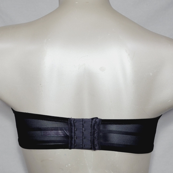 40C Curvation 5304150 Unlined Satin Underwire Strapless Bra Black - Picture 5 of 6